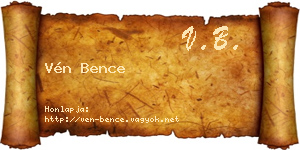 Vén Bence névjegykártya